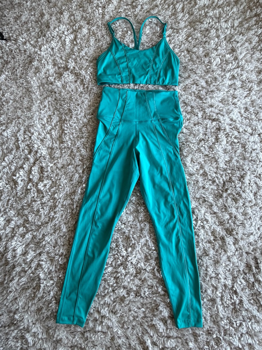 NIKE Yoga Dri-FIT lurex tape 7/8 High-Waist Leggings & Sports Bra Set - Size S